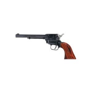 Heritage 22 Revolver 22LR BLUE 6.5″ FS COCOBOLO GRIP SA. Standard grip style. Precision machined for accuracy reliability. Tight cylinder lock up. Machined barrel. Red dot indicator. Flat-sided hammer. Blue finish. USA Made. NOTE: Adjustable sight models: Millett