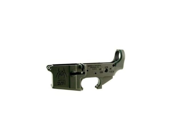 Spike’s Tactical Spider Stripped Lower Receiver Features: Spike’s Tactical stripped lowers feature precisely milled and machined dimensions, threads, and fire control group sockets. Capable of accepting any AR-15 style upper receiver, these lowers are an excellent option for building a rifle from the ground up. Safety selector markings are engraved as universal bullet pictogram markings, and the magazine well is emblazoned with the instantly recognizable Spike’s spider logo. Anodized black. Spike’s Tactical Stripped Spider Logo Lower Specifications: Spike’s Tactical STLS019 Spider Semi-automatic Lower Caliber: Multi .223 Rem/556NATO Black Non-Color Filled Spider Logo STLS019