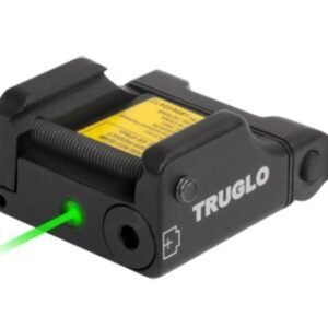 TRUGLO® MICRO•TAC™ TACTICAL MICRO LASER – GREEN •Universal fit – fits any weapon with a Picatinny or Weaver-style rail •Ultra-compact size is ideal for compact carry •Next generation high-efficiency semiconductor laser diode •Ambidextrous push-button activation •Lightweight aluminum •Constant & pulse laser settings •Recessed on/off buttons eliminate accidental activation •Requires minimal rail space •Automatic shutdown after 5 minutes •Windage/elevation adjustment •Water & shock-resistant •Durable/micro design •Weighs less than 1 oz. •Includes 2 sets of batteries (LR626) •Two-Year Limited Warranty