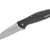 Kershaw Leek Folding Knife – 3″ Stonewash Plain Drop Point Blade with Assisted Flipper